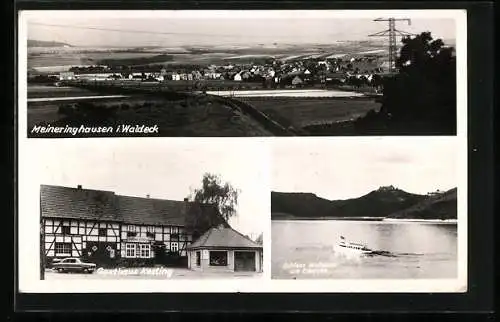 AK Meineringhausen /Waldeck, Gasthaus Kesting, Schloss Waldeck, Gesamtansicht