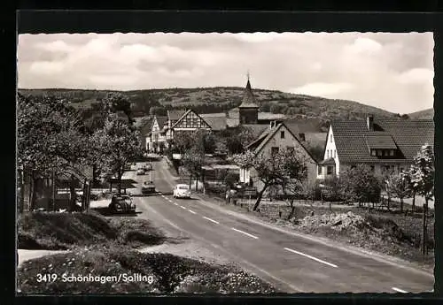 AK Schönhagen / Solling, Strassenpartie im Ort