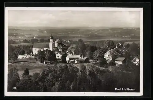 AK Bad Heilbrunn, Ortsansicht mit Blick ins Land