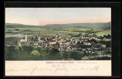 AK Schlitz /Hessen, Ortsansicht von der weissen Birke