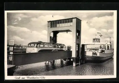 AK Wischhafen-Glückstadt, Verladebrücke der Grossfähre