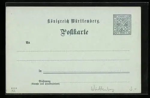 AK Württemberg, Ganzsache Dienstpost 2 Pfennig