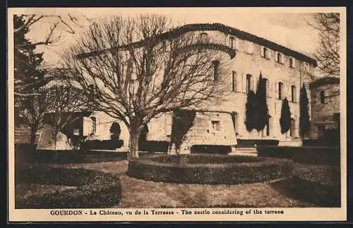 AK Gourdon, Le Chateau, vu de la Terrasse