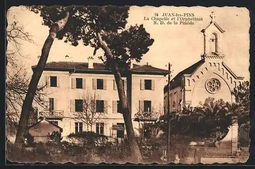 AK Juan-les-Pins, La Chapelle et l`Orpheliat N. D. de la Pinède