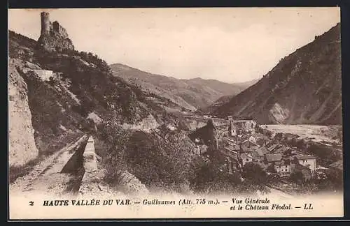 AK Guillaumes /A.-M., Vue Generale et le Chateau Féodal