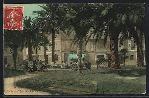 AK Cannes, square Mérinée et les Palmiers