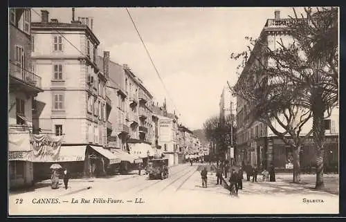 AK Cannes, La Rue Felix-Faure, Strassenpartie