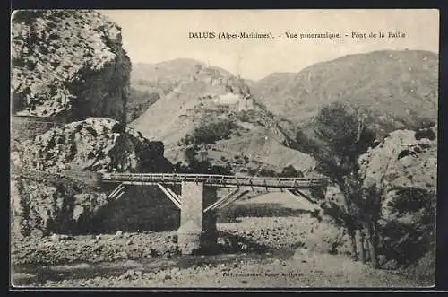 AK Daluis /Alpes-Maritimes, Vue panoramique, Pont de la Faille