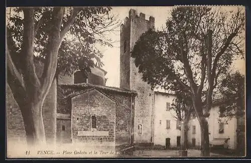 AK Vence, Place Godeau et la Tour de l`Église