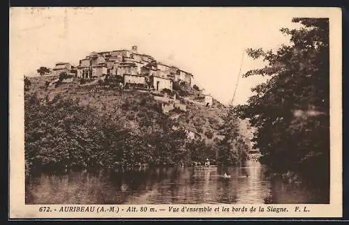AK Auribeau /Alpes-Maritimes, Vue d`ensemble et les bords de la Signe