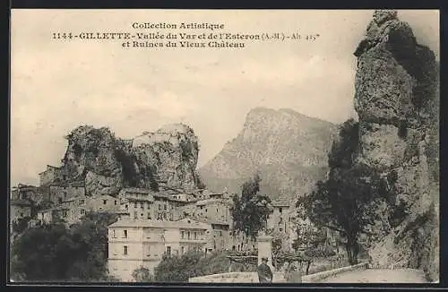 AK Gillette, Vallée du Var et de l`Esteron et Ruines du Vieux Château, un homme