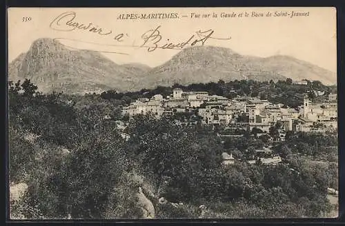 AK Saint-Jeannet /Alpes-Maritimes, Vue sur la Haude et le Baou