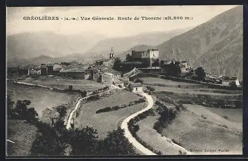 AK Grèoliéres /Alpes-Maritimes, Vue Générale, Route de Thorenc