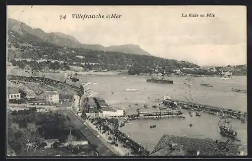 AK Villefranche-sur-Mer, La Rade en Fete