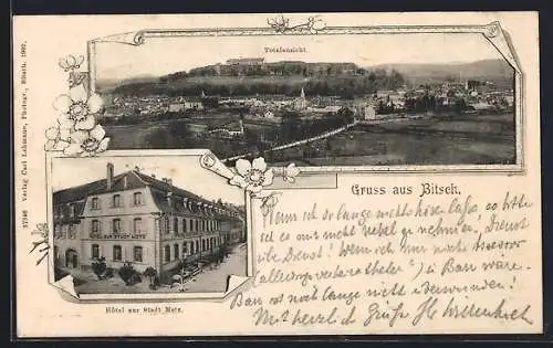 AK Bitsch, Hotel zur Stadt Metz, Gesamtansicht