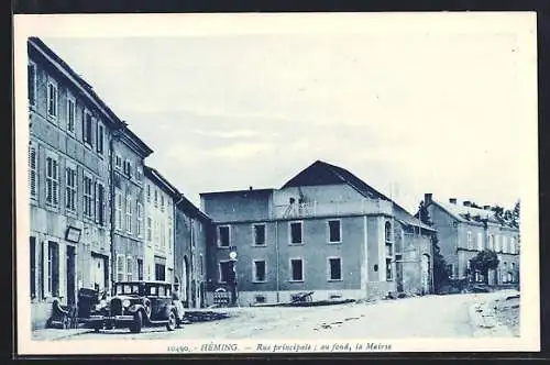 AK Héming, Rue principale, au fond, la Mairie