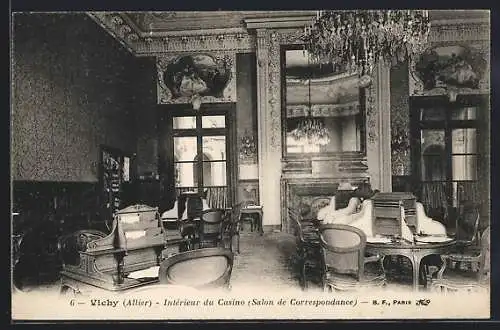 AK Vichy /Allier, Intérieur du Casino, Salon de Correspondance