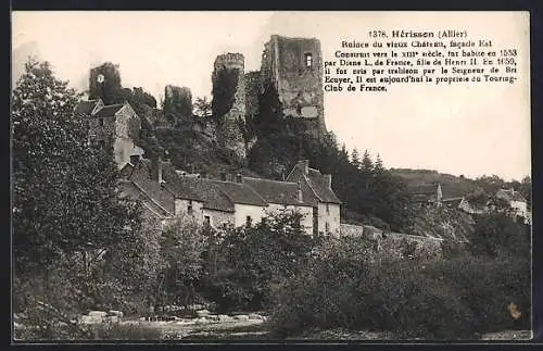 AK Hérisson /Allier, Ruines du vieux Chateau
