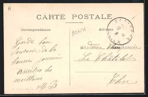 AK Hérisson /Allier, Ruines du Vieux Chateau, vue prise de la Route de Cérilly