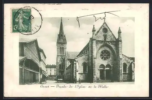 AK Cusset, Facade de l`Eglise et la Halle