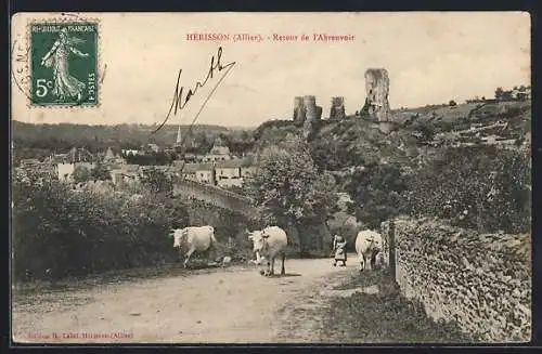 AK Hérisson /Allier, Retour de l`Abreuvoir