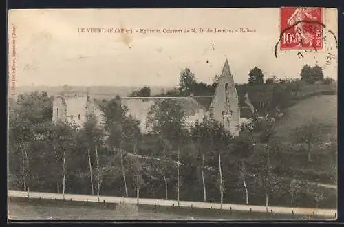 AK Veurdre /Allier, Église et Couvent de N. D. de Lorette