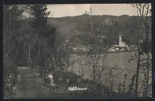 AK Schliersee, Teilansicht mit Kirche