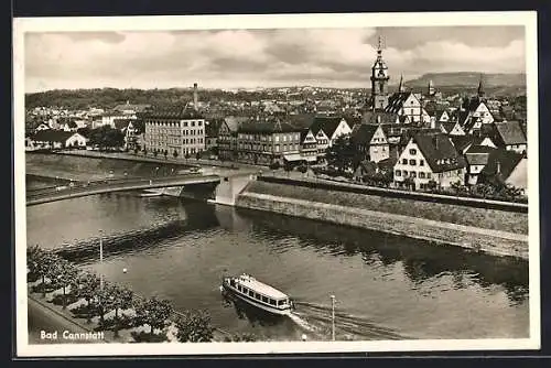 AK Bad Cannstatt, Teilansicht mit Kirche