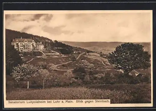 AK Lohr am Main, Blick gegen Steinbach, am Sanatorium Luitpoldheim