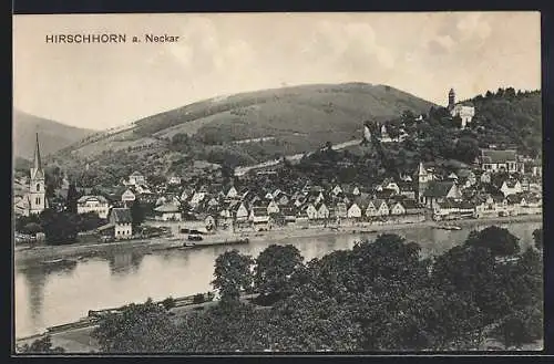 AK Hirschhorn a. Neckar, Teilansicht mit Kirche