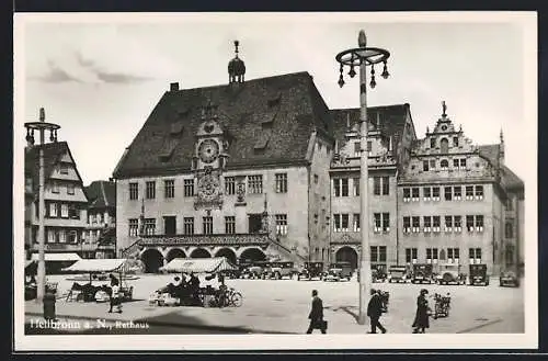 AK Heilbronn, Rathaus, Händler und Käufer
