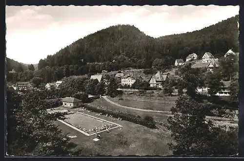 AK Bad Teinach /Schwarzwald, Ortspartie mit Schwimmbad