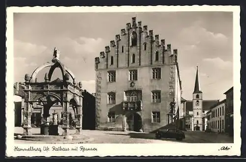 AK Hammelburg (Ufr.), Rathaus mit Brunnen