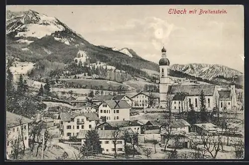 AK Elbach / Schliersee, Ortsansicht mit Breitenstein