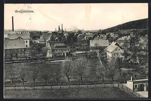 AK Grossschönau /Sa., Ortsansicht aus der Vogelschau