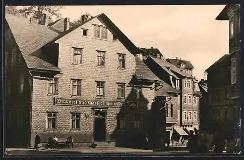 AK Lauscha /Th., Brauerei und Gasthof zum wilden Mann