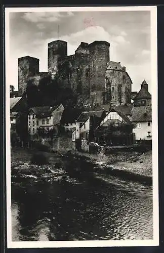 AK Runkel /Lahn, Ortsansicht mit Burg