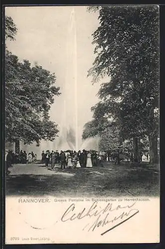 AK Hannover-Herrenhausen, Grosse Fontaine im Schlossgarten