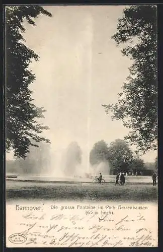 AK Hannover-Herrenhausen, Grosse Fontaine im Park