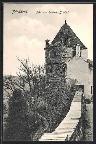 AK Friedberg / Bayern, Folterturm mit Mauer