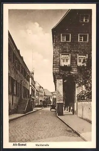 AK Soest, Alt-Soest, Marktstrasse mit Freitreppe u. Bogengang