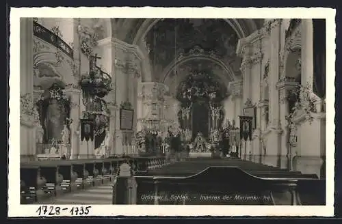 AK Grüssau, Inneres der Marienkirche