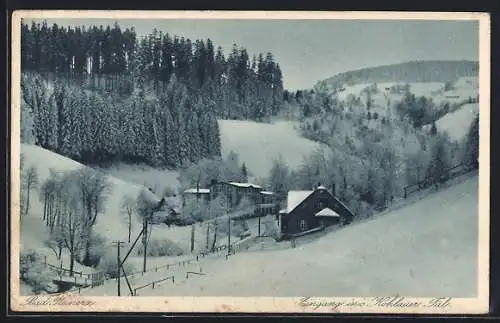 AK Bad Reinerz, Eingang ins Kohlauer Tal im Winter