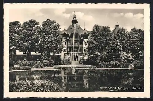 AK Bad Altheide, Kurhaus mit Fontäne