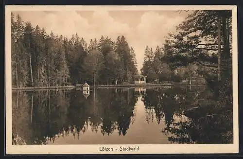 AK Lötzen, See im Stadtwald