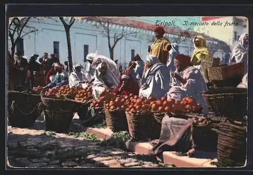 AK arabische Händler mit Orangen auf dem Markt