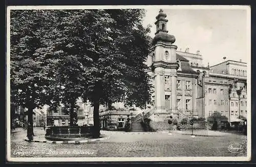 AK Liegnitz, Das alte Rathaus mit Geschäften