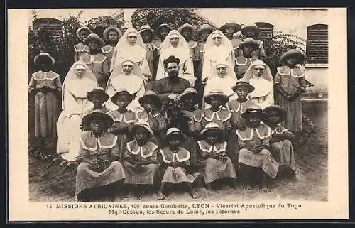 AK Lomé, Vicariat Apostolique du Togo, Mgr Cessou, les Soeurs de Lomé, les Internes