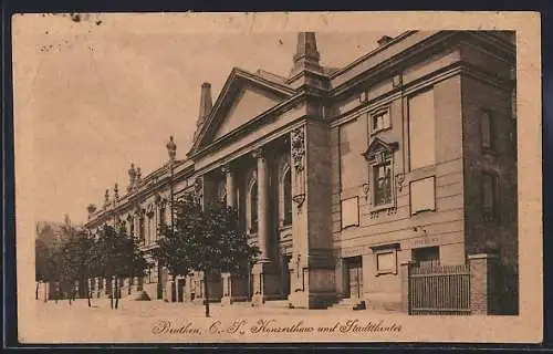 AK Beuthen /O. S., Konzerthaus und Stadttheater