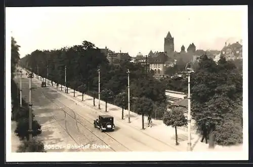 AK Posen-Poznan, Blick auf die Bahnhofstrasse